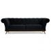 Sofá 180cm 3 Lugares Base Madeira Império B-300 Veludo Preto - Domi