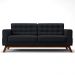 Sofá 210 cm 3 Lugares Sandero B-300 Veludo Preto - Domi