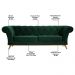Sofá 210cm 3 Lugares Base Madeira Império B-303 Veludo Verde Musgo - Domi