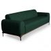 Sofá 210cm 3 Lugares Pés Preto Molino C-117 Linho Verde Musgo - Domi