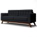 Sofá 230 cm 3 Lugares Sandero B-300 Veludo Preto - Domi
