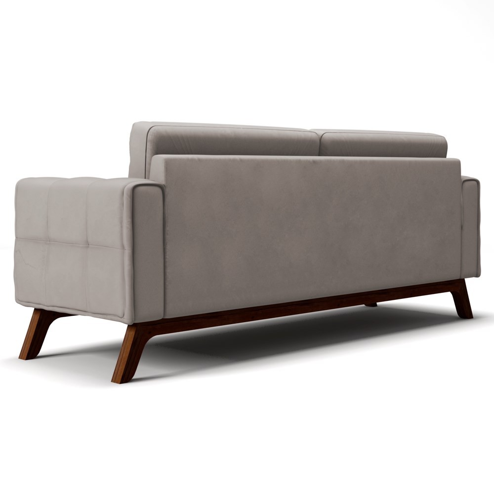 Sofá 230 cm 3 Lugares Sandero B-309 Veludo Bege Claro - Domi