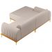Sofá 230cm 4 Lugares com Chaise Esquerdo Pés Gold Molino C-107 Linho Bege - Domi