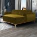 Sofá 245cm 4 Lugares com Chaise Direito Pés Gold Molino B-260 Veludo Mostarda - Domi
