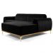 Sofá 245cm 4 Lugares com Chaise Direito Pés Gold Molino B-300 Veludo Preto - Domi