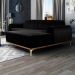 Sofá 245cm 4 Lugares com Chaise Direito Pés Gold Molino B-300 Veludo Preto - Domi
