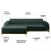 Sofá 245cm 4 Lugares com Chaise Esquerdo Pés Gold Molino C-117 Linho Verde - Domi