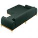 Sofá 245cm 4 Lugares com Chaise Esquerdo Pés Gold Molino C-117 Linho Verde - Domi