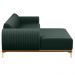 Sofá 245cm 4 Lugares com Chaise Esquerdo Pés Gold Molino C-117 Linho Verde - Domi