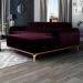 Sofá 255cm 4 Lugares com Chaise Direito Pés Gold Molino B-292 Veludo Uva - Domi