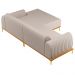 Sofá 255cm 4 Lugares com Chaise Direito Pés Gold Molino C-107 Linho Bege - Domi