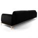 Sofá 255cm 4 Lugares com Chaise Esquerdo Pés Gold Molino B-300 Veludo Preto - Domi