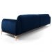 Sofá 255cm 4 Lugares com Chaise Esquerdo Pés Gold Molino B-304 Veludo Azul Marinho - Domi