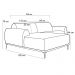 Sofá 255cm 4 Lugares com Chaise Esquerdo Pés Gold Molino B-304 Veludo Azul Marinho - Domi