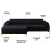 Sofá 255cm 4 Lugares com Chaise Esquerdo Pés Gold Molino D-465 Linho Chumbo - Domi