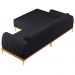 Sofá 255cm 4 Lugares com Chaise Esquerdo Pés Gold Molino D-465 Linho Chumbo - Domi