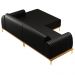 Sofá 265cm 4 Lugares com Chaise Direito Pés Gold Molino B-159 Corano Preto - Domi