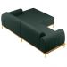 Sofá 265cm 4 Lugares com Chaise Direito Pés Gold Molino C-117 Linho Verde - Domi