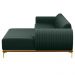 Sofá 265cm 4 Lugares com Chaise Direito Pés Gold Molino C-117 Linho Verde - Domi