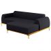 Sofá 265cm 4 Lugares com Chaise Direito Pés Gold Molino D-465 Linho Chumbo - Domi