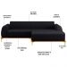 Sofá 265cm 4 Lugares com Chaise Direito Pés Gold Molino D-465 Linho Chumbo - Domi