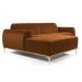 Sofá 265cm 4 Lugares com Chaise Esquerdo Pés Gold Molino B-262 Veludo Telha - Domi