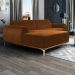 Sofá 265cm 4 Lugares com Chaise Esquerdo Pés Gold Molino B-262 Veludo Telha - Domi