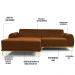 Sofá 265cm 4 Lugares com Chaise Esquerdo Pés Gold Molino B-262 Veludo Telha - Domi