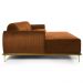 Sofá 265cm 4 Lugares com Chaise Esquerdo Pés Gold Molino B-262 Veludo Telha - Domi