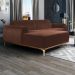 Sofá 265cm 4 Lugares com Chaise Esquerdo Pés Gold Molino B-276 Veludo Terra - Domi