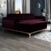 Sofá 265cm 4 Lugares com Chaise Esquerdo Pés Gold Molino B-292 Veludo Uva - Domi