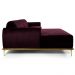 Sofá 265cm 4 Lugares com Chaise Esquerdo Pés Gold Molino B-292 Veludo Uva - Domi