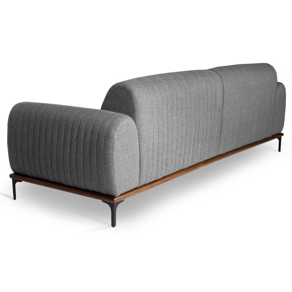 Sofá 280cm 4 Lugares Pés Preto Molino C-416 Linho Cinza - Domi