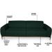 Sofá 300cm 4 Lugares Pés Preto Molino C-117 Linho Verde Musgo - Domi