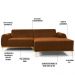 Sofá 300cm 5 Lugares com Chaise Direito Pés Gold Molino B-262 Veludo Telha - Domi