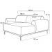 Sofá 300cm 5 Lugares com Chaise Direito Pés Gold Molino B-304 Veludo Azul Marinho - Domi