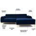 Sofá 300cm 5 Lugares com Chaise Direito Pés Gold Molino B-304 Veludo Azul Marinho - Domi