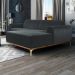Sofá 300cm 5 Lugares com Chaise Direito Pés Gold Molino B-317 Veludo Cinza - Domi