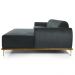 Sofá 300cm 5 Lugares com Chaise Direito Pés Gold Molino B-317 Veludo Cinza - Domi