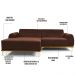Sofá 300cm 5 Lugares com Chaise Esquerdo Pés Gold Molino B-276 Veludo Terra - Domi