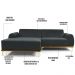 Sofá 300cm 5 Lugares com Chaise Esquerdo Pés Gold Molino B-317 Veludo Cinza - Domi