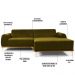 Sofá 320cm 5 Lugares com Chaise Direito Pés Gold Molino B-260 Veludo Mostarda - Domi