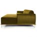 Sofá 320cm 5 Lugares com Chaise Direito Pés Gold Molino B-260 Veludo Mostarda - Domi
