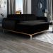 Sofá 320cm 5 Lugares com Chaise Esquerdo Pés Gold Molino B-300 Veludo Preto - Domi