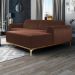 Sofá 350cm 6 Lugares com Chaise Direito Pés Gold Molino B-276 Veludo Terra - Domi