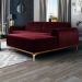 Sofá 350cm 6 Lugares com Chaise Direito Pés Gold Molino B-278 Veludo Marsala - Domi