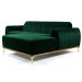 Sofá 350cm 6 Lugares com Chaise Direito Pés Gold Molino B-303 Veludo Verde Musgo - Domi