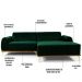 Sofá 350cm 6 Lugares com Chaise Direito Pés Gold Molino B-303 Veludo Verde Musgo - Domi