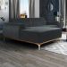 Sofá 350cm 6 Lugares com Chaise Esquerdo Pés Gold Molino B-317 Veludo Cinza - Domi