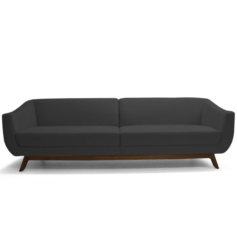 Sofá Atenas 3 Lugares 210cm C05 Corino Preto - Domi
